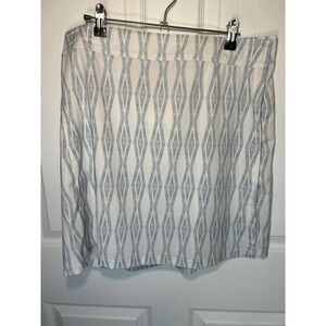 RipSkirt Hawaii Paia Maui Wrap Skirt White Blue Geometric Diamond Size L